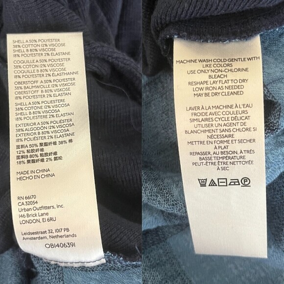 Pilcro Womens Size L Blue Plaid Cotton High Low Pullover NEW Tunic Sweatshirt - Picture 12 of 15